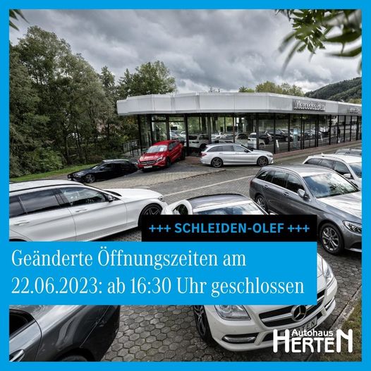 +++ Öffnungszeiten-UPDATE +++
 Am 22.06.2023 ist unser Standort in der Eifel in Schleiden-Olef ab 16…