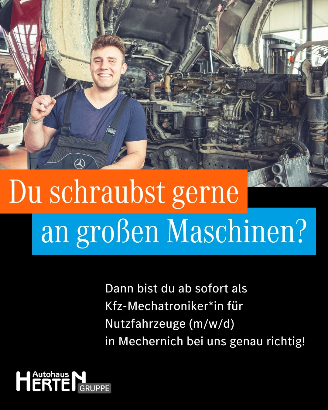 Kfz-Mechatroniker*in mit Leidenschaft für große Maschinen gesucht!
Du willst Nutzfahrzeuge in Bestf...